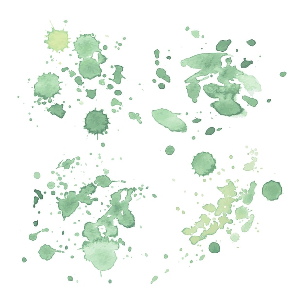 Вектор Светло-зеленая акварель рисованной вектор пятно на белом фоне для дизайна.