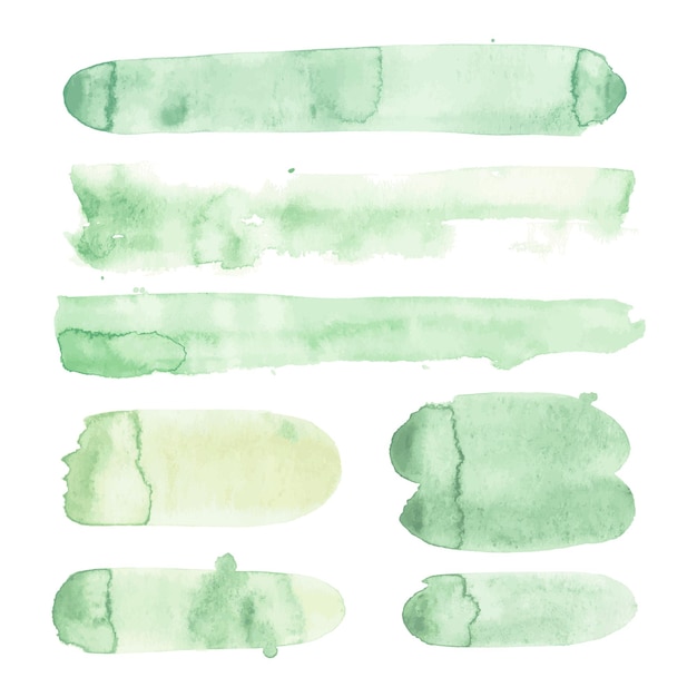 Light green watercolor hand drawn vector stain isolated on white background for design.