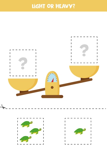 Light heavy or equal Cut pictures below and glue to the right box