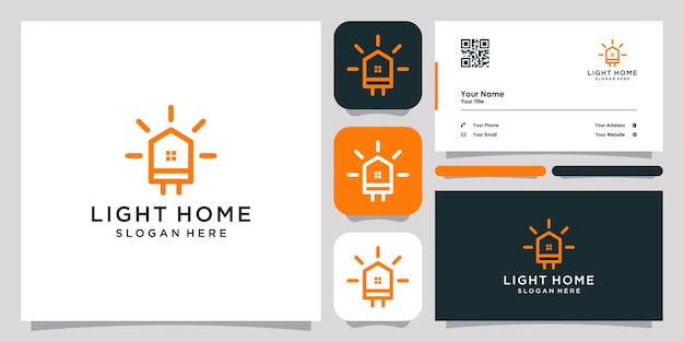 Light home logo pictogram symbool sjabloon logo en visitekaartje