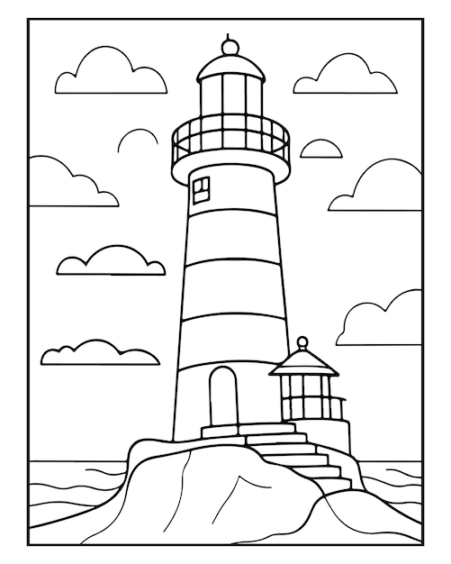 Pagina da colorare light house