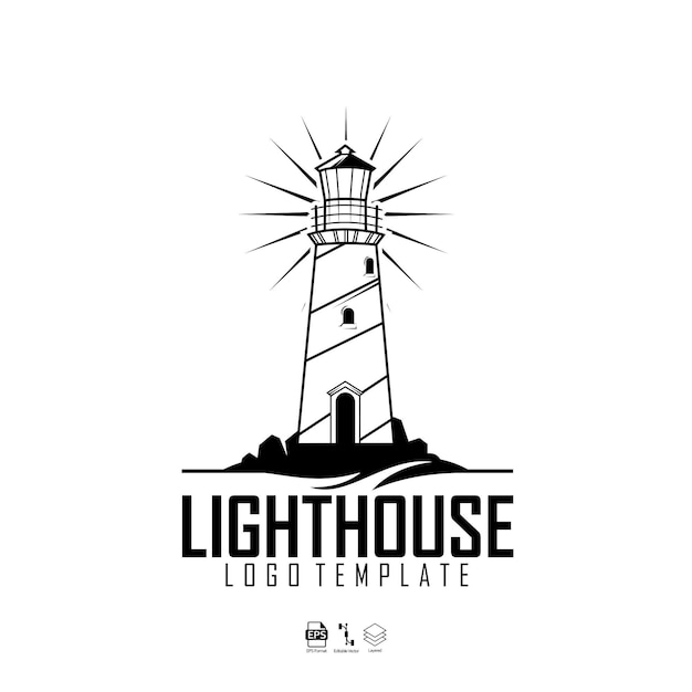 Light house logo template with a white background