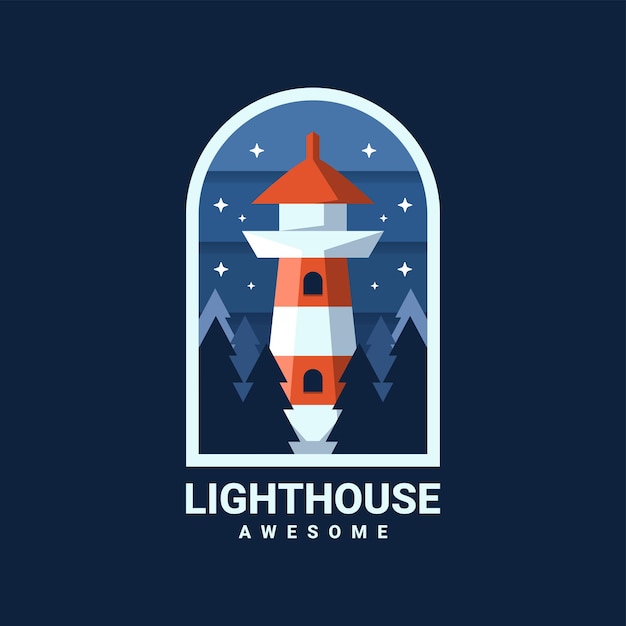 Vector light house logo