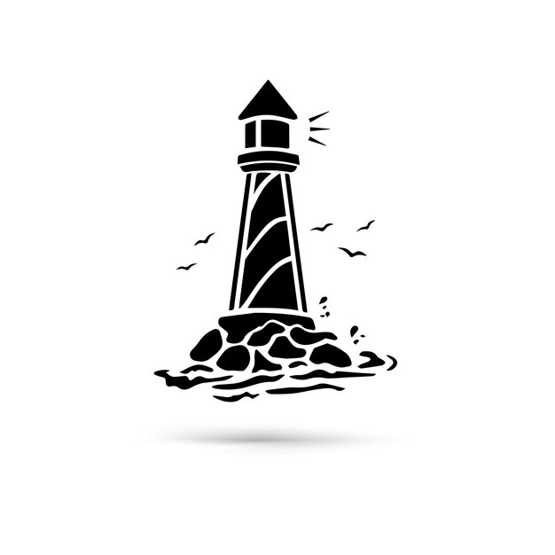 Vector light house tower illustration design