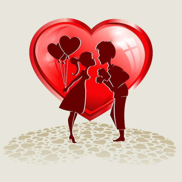 Light illustration with a white casket and red heart design element