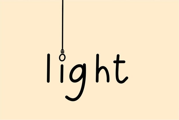 Light lamp word font lettering calligraphy handwritten vector beautiful ornament decoration white