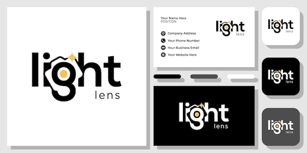 Light lens studio film movie photo shot with business card template