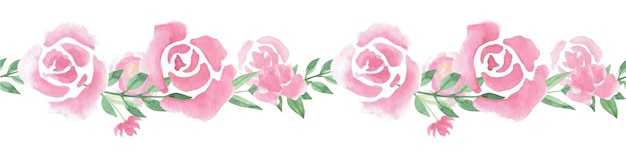 Light loose endless brush and wreath with watercolor roses