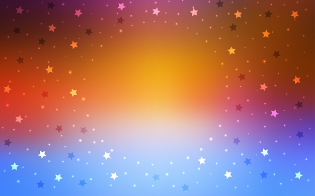 Vector light multicolor vector background with colored stars