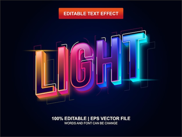 СВЕТ НЕОНОВЫЙ 3D СТИЛЬ ТЕКСТОВЫЙ ЭФФЕКТ