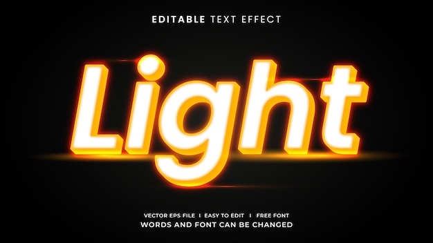 Light neon editable text style effect