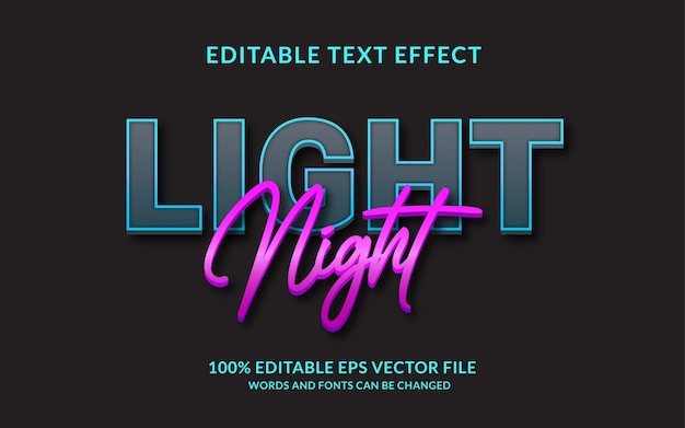 Light night text effect