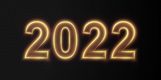 Световые цифры на новый год 2022 для поздравительного баннера открытки флаер плакат календарь png