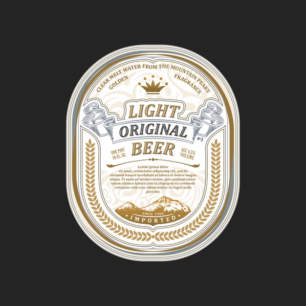 Vector light original beer emblem