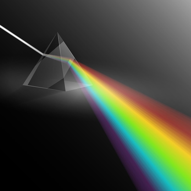 Light passing through a triangular prism physics illustration template