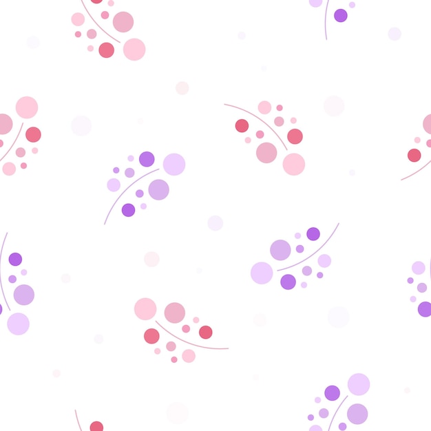 Light pattern with geometric leaves of pink and lilac color