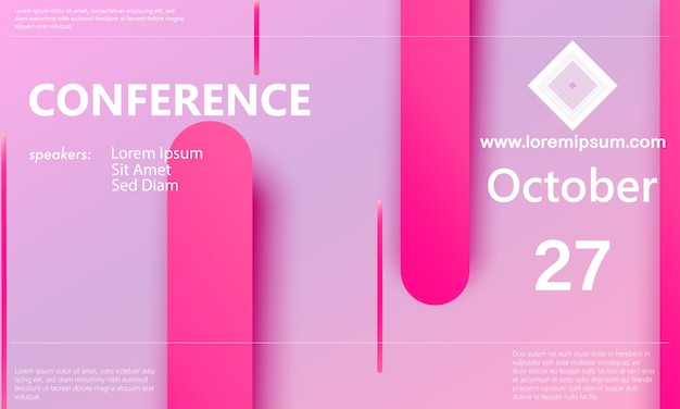 Light and pink abstract conference background design template