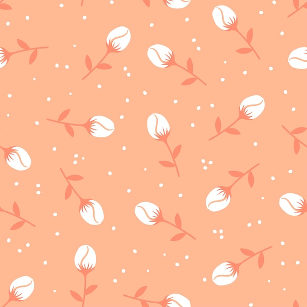 Light pink pastel rosebud seamless pattern