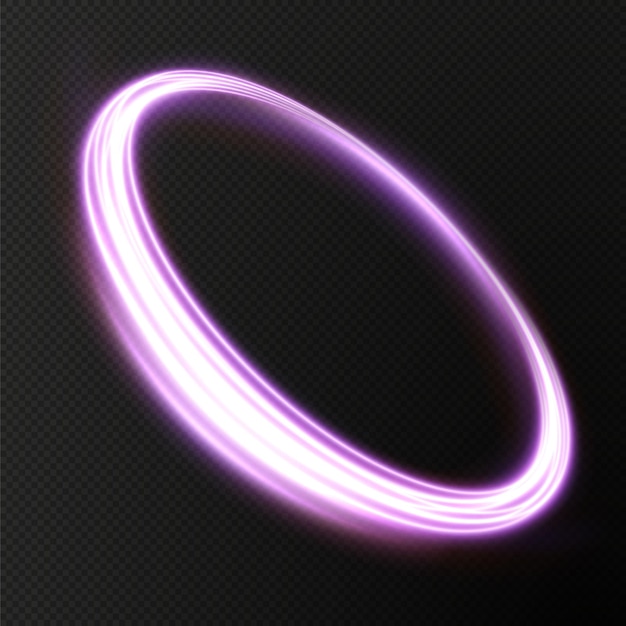 Light pink Twirl Curve light effect of pink line Luminous pink circle Vector PNG