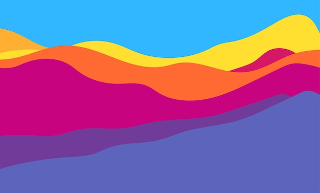 明るい紫の抽象的な背景とカラフルな波状の背景 des のグラデーション ベクター イラスト