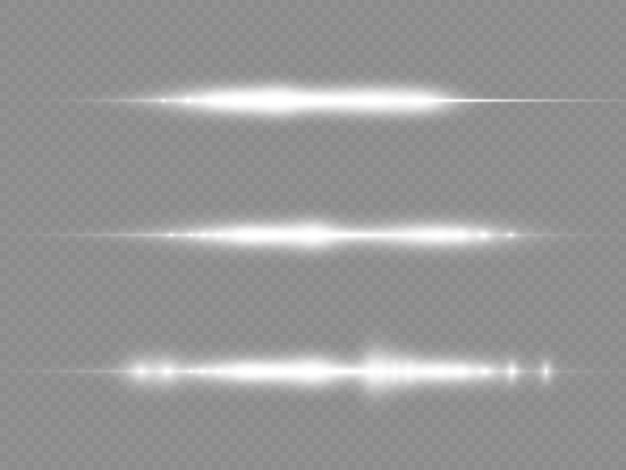 광선 플래시 백색 수평 렌즈 플레어 팩 레이저 광선 광선 백색 라인 아름다운 플레어