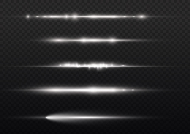 광선 플래시 백색 수평 렌즈 플레어 팩 레이저 광선 광선 백색 라인 아름다운 플레어