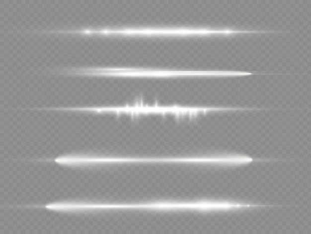 광선 플래시 백색 수평 렌즈 플레어 팩 레이저 광선 광선 백색 라인 아름다운 플레어