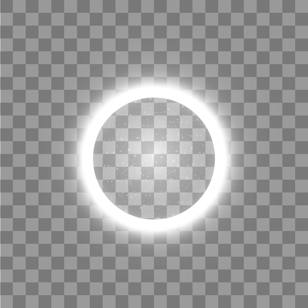 Light ring. round shiny frame with lights dust trail particles isolated