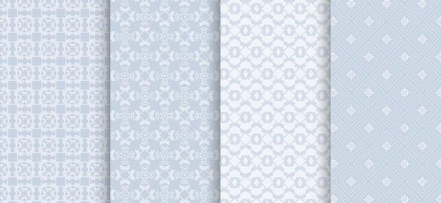 Light seamless patterns with geometric ornament