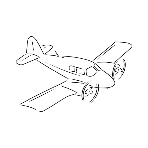 조종사가 있는 가벼운 단일 엔진 항공기는 추상적인 풍경을 배경으로 날아갑니다. 벡터 일러스트 레이 션.