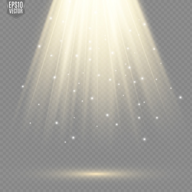 light sources, spotlight with beam illustration