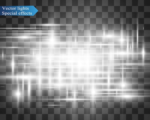 Vector light special effect. luminous stripes on a transparent background.