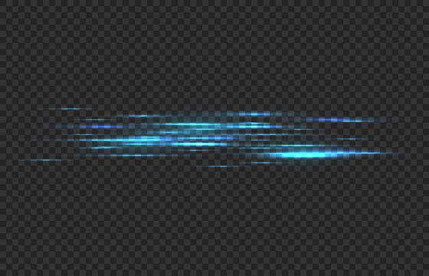 Light Speed Lines Blue Neon Glow In Dark Stripes Laser Stream Car Fast Motion Trail Effect Dark Backdrop With Flash Power Tails Isolated Vector Illustration Isolated On Transparent Background