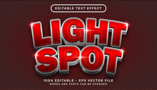 light spot 3d text effect and editable text effect