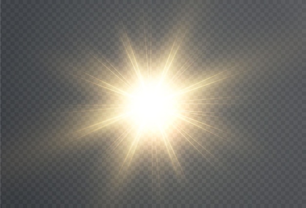 Vector light star gold png. light sun gold png. light flash gold png. vector illustrator. summer seaso.