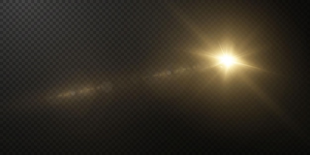 Light star on transparent background