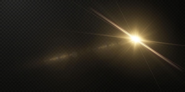 Light star on transparent background