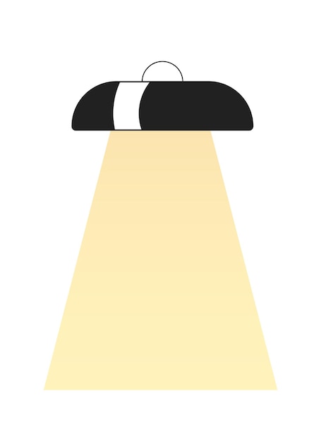 ストリートランプの下の光 黒と白の2D漫画のオブジェクト 照明機器 灯台の下のストリートライト 孤立したベクトル輪郭アイテム 電気機器 単色フラットスポットイラスト