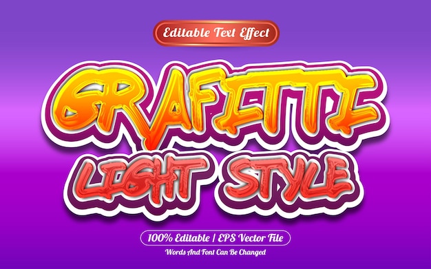 Light style editable text effect graffiti style
