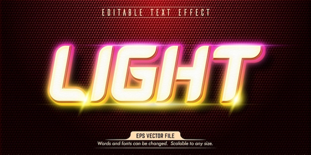 Light style editable text effect