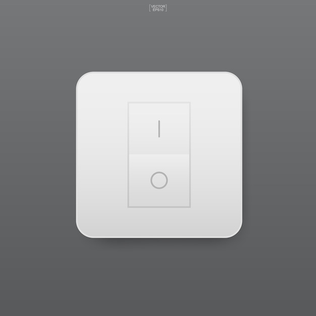 Light switch on gray background