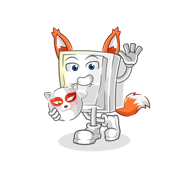 Light switch japanese fox character cartoon mascot