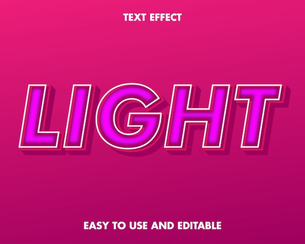 Light text effect. easy to use and editable. vector illustration. premium vector