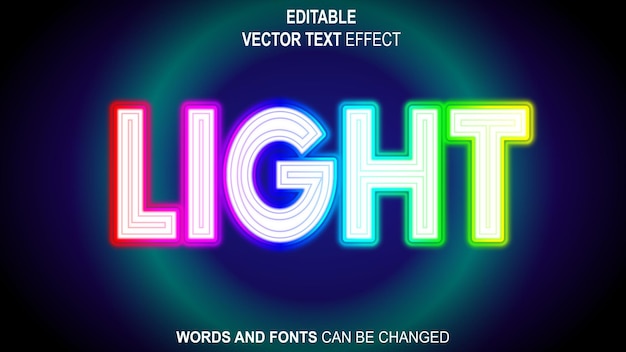 Light Text Effect Vector Eps File RGB Led Style