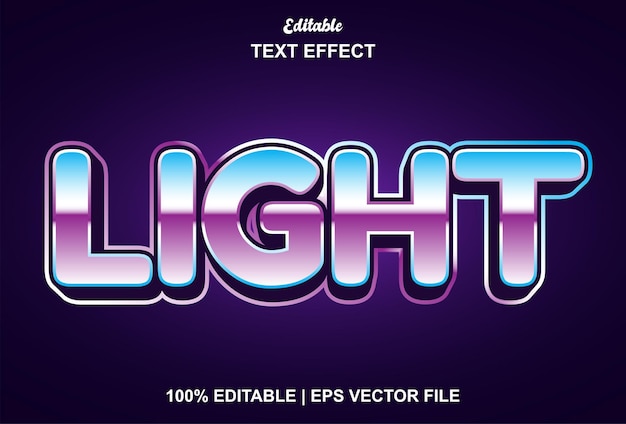 Light text effect with 3d style and editable