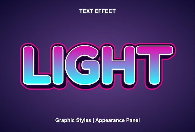 Light text effect with graphic style and editable