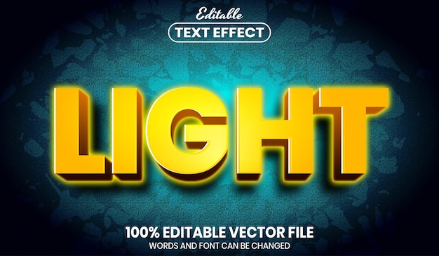 Light text, font style editable text effect