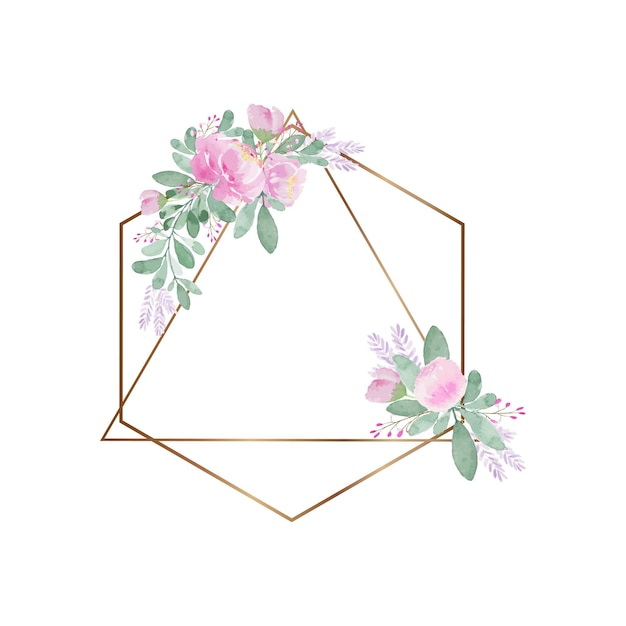 Vector light tone lovely watercolor flower frame