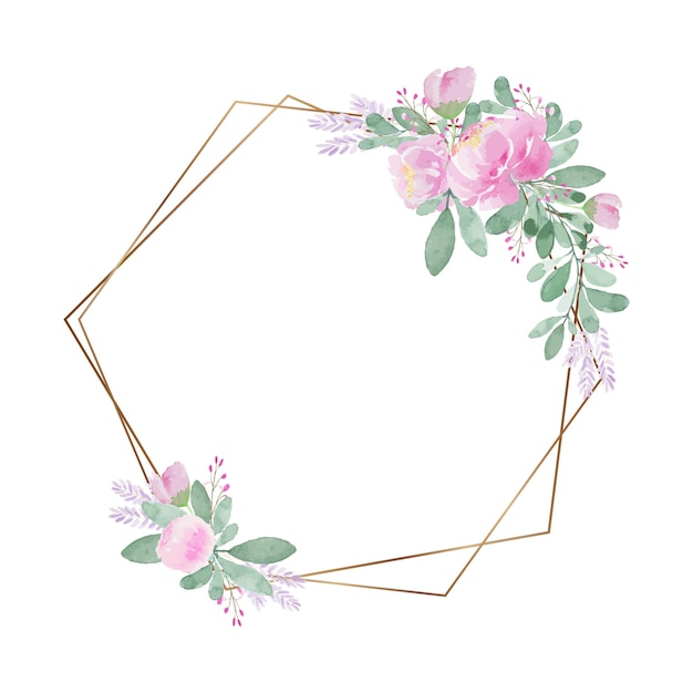 Light tone lovely watercolor flower frame