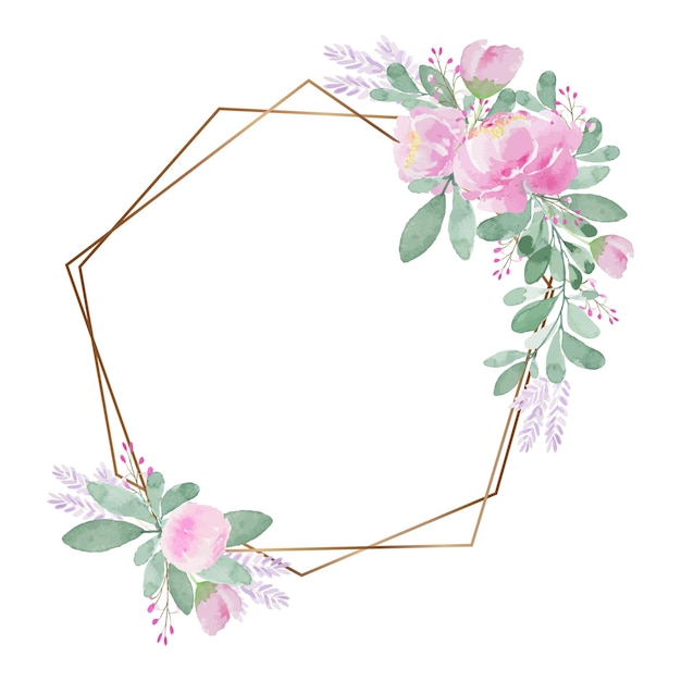 Light tone lovely watercolor flower frame